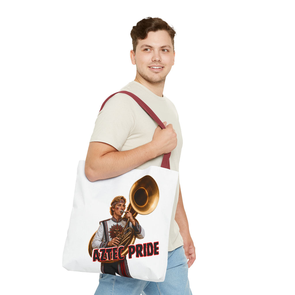 Aztec Band Warrior Tote Bag | Aztec-Inspired AI Art • Made & Shipped in the USA • 🚚 FREE USA Shipping • FREE Personalization