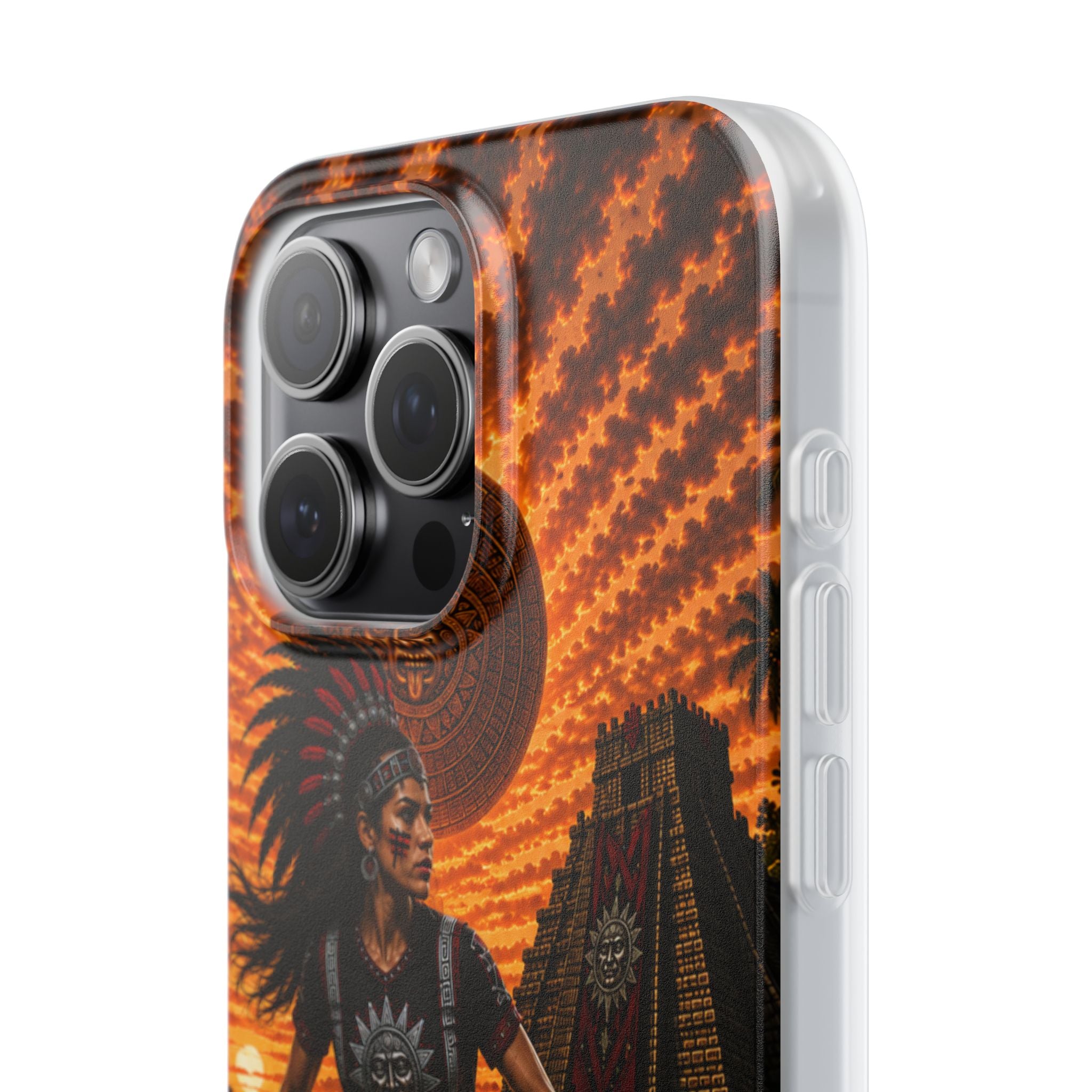 Aztec Soccer Female Warrior – Flexi Phone Case (iPhone & Samsung • Clear TPU • Made & Shipped in the USA • 🚚 FREE USA Shipping • Personalized Option)