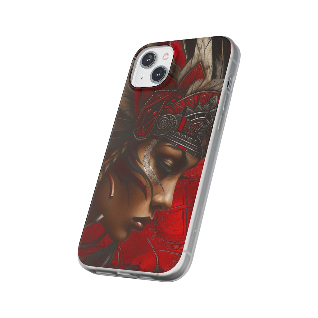 Aztec Sun Goddess – Flexi Phone Case (iPhone & Samsung • Clear TPU • Made in USA • Personalized Option)