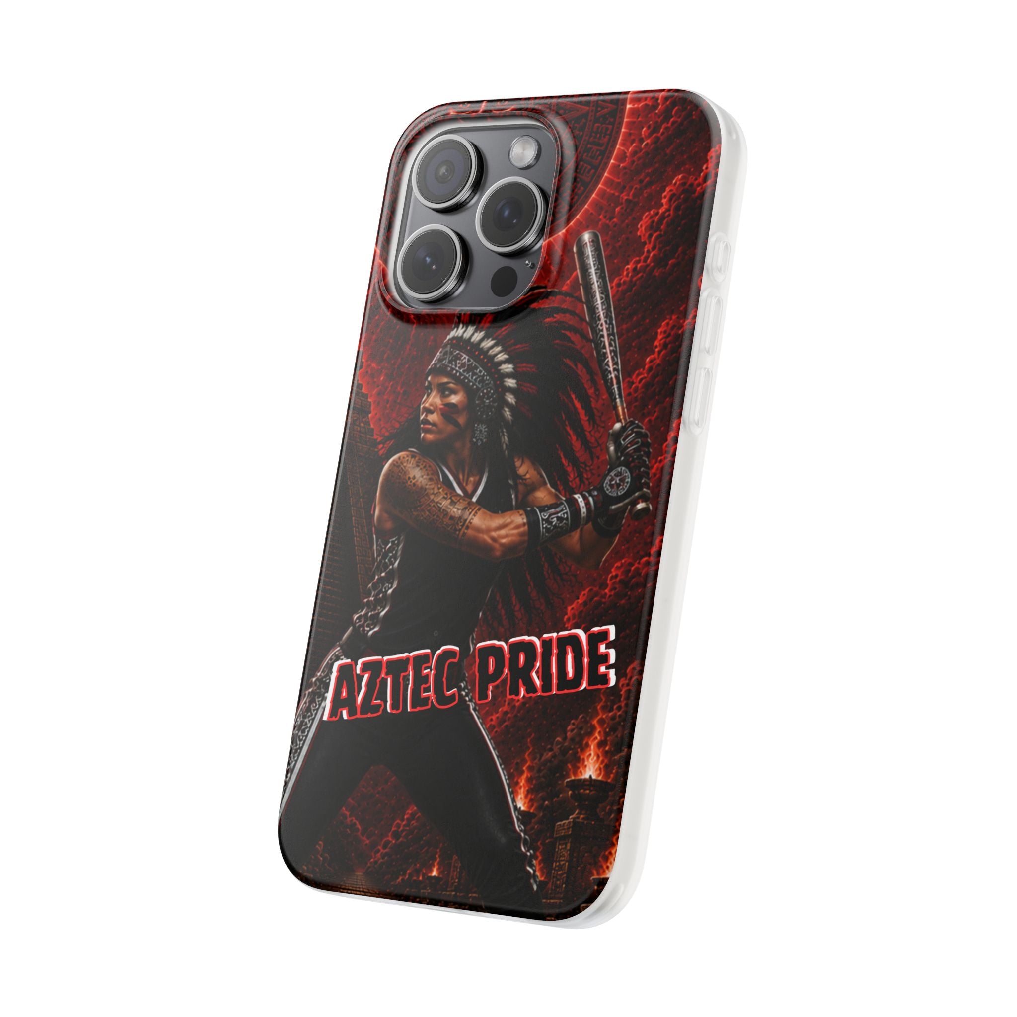 Aztec Softball Warrior – Flexi Phone Case (iPhone & Samsung • Clear TPU • Made in USA • Personalized Option)
