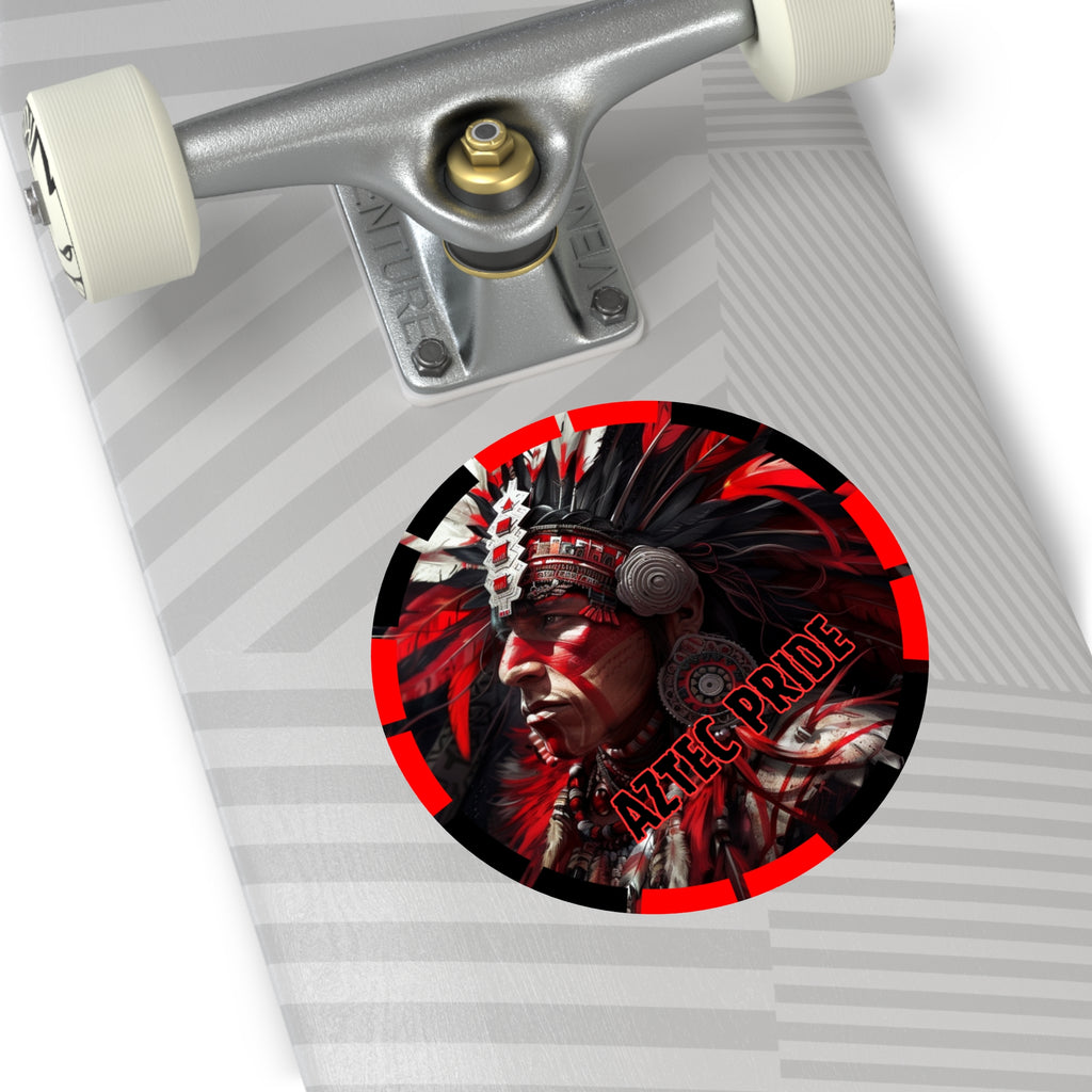 Aztec Loyal Warrior Round Vinyl Sticker - Waterproof Matte Decal (2"-6")