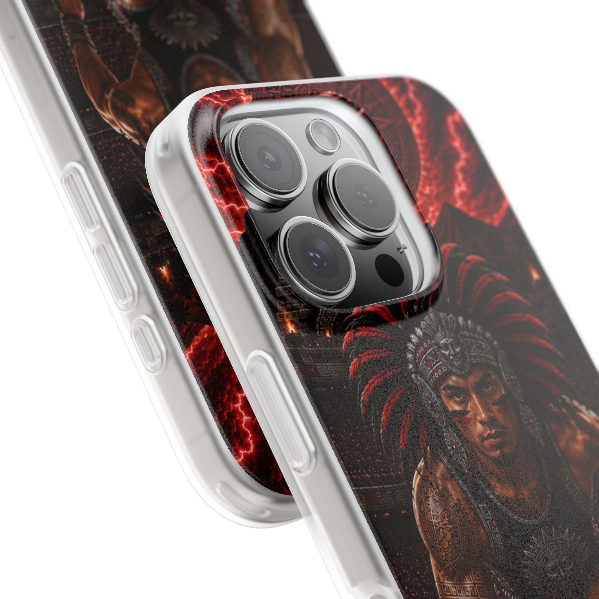 Aztec Track & Field Male Warrior – Flexi Phone Case (iPhone & Samsung • Clear TPU • Made & Shipped in the USA • 🚚 FREE USA Shipping • Personalized Option)