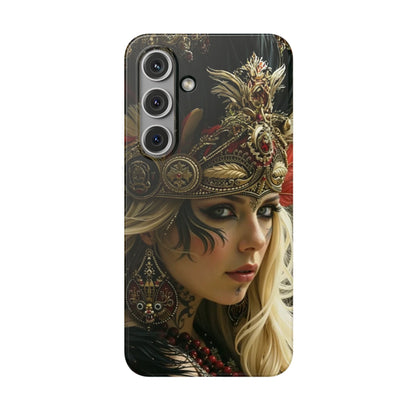 Aztec Fireheart Queen – Flexi Phone Case (iPhone & Samsung • Clear TPU • Made in USA • Personalized Option)