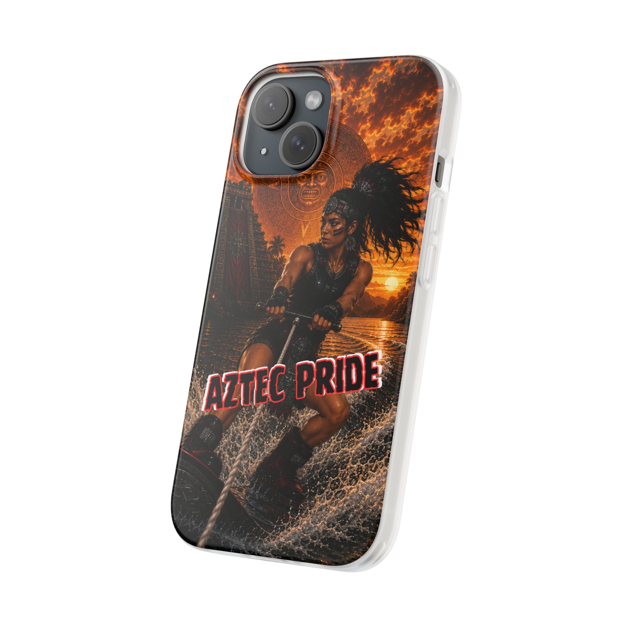 Aztec Wakeboard Female Warrior – Flexi Phone Case (iPhone & Samsung • Clear TPU • Made & Shipped in the USA • 🚚 FREE USA Shipping • Personalized Option)