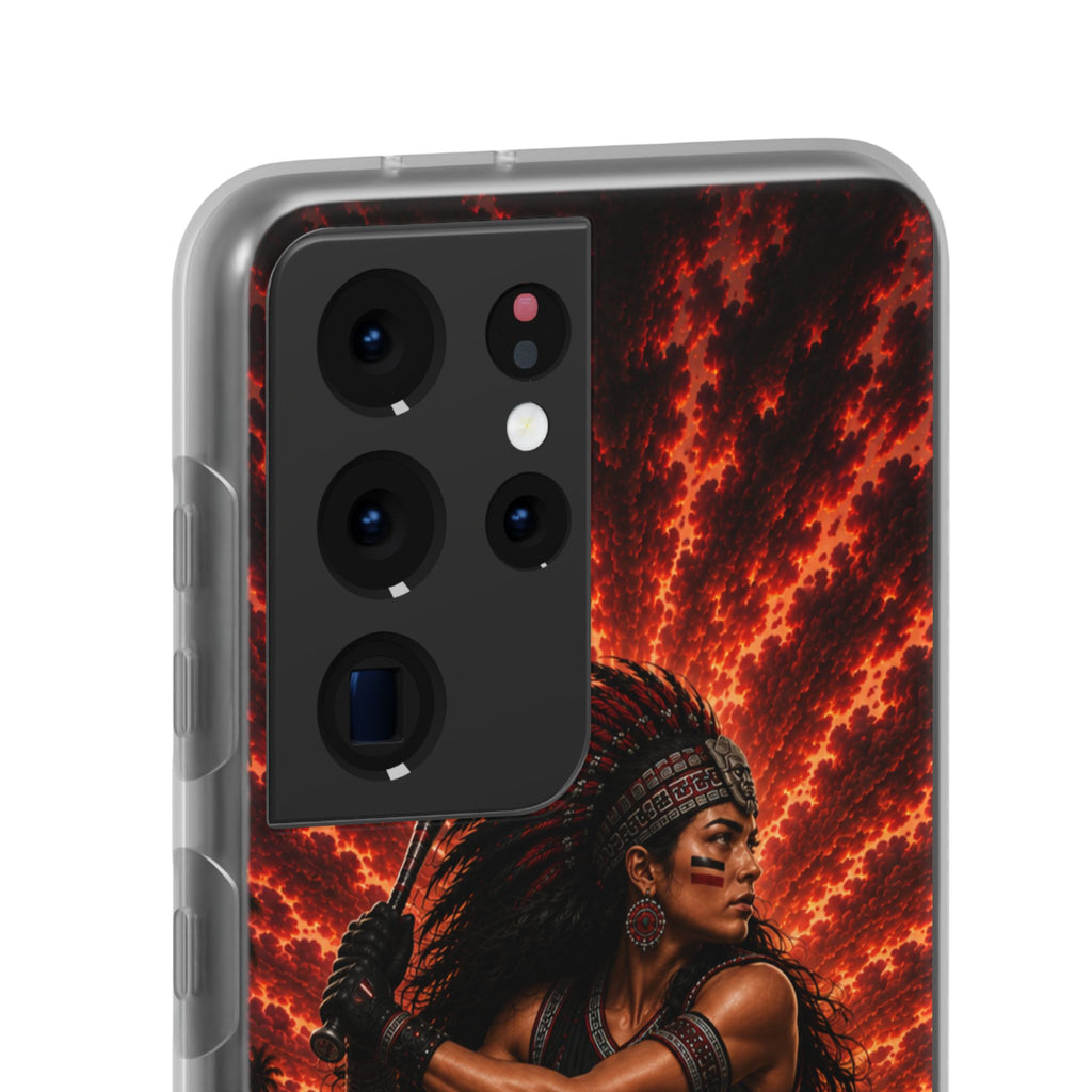 Aztec Softball Warrior – Flexi Phone Case (iPhone & Samsung • Clear TPU • Made & Shipped in the USA • 🚚 FREE USA Shipping • Personalized Option)