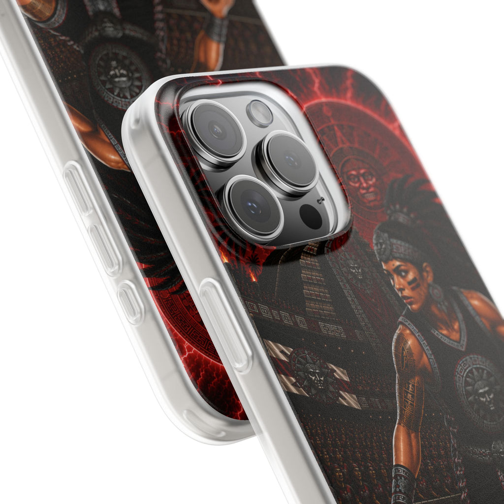 Aztec Basketball Female Warrior – Flexi Phone Case (iPhone & Samsung • Clear TPU • Made & Shipped in the USA • 🚚 FREE USA Shipping • Personalized Option)