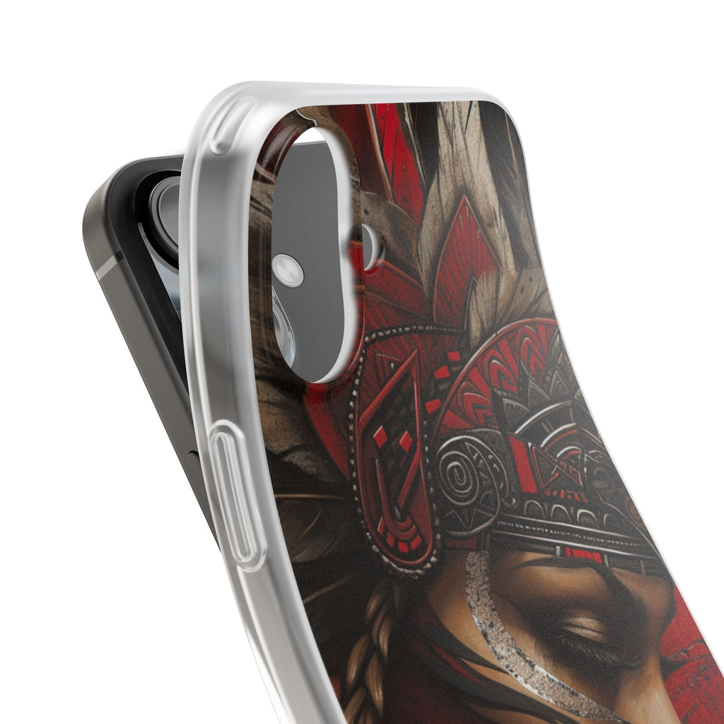 Aztec Sun Goddess – Flexi Phone Case (iPhone & Samsung • Clear TPU • Made in USA • Personalized Option)