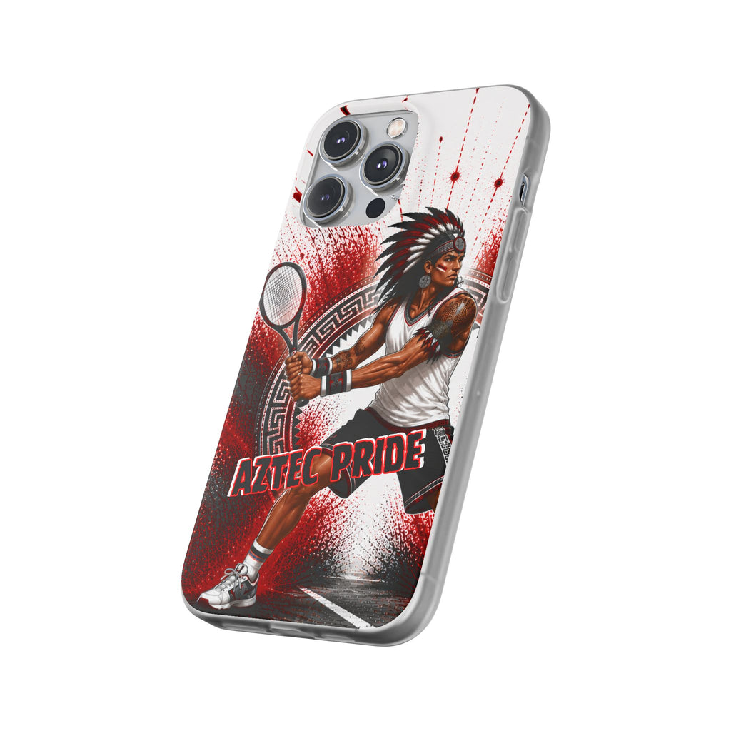 Aztec Tennis Male Warrior – Flexi Phone Case (iPhone & Samsung • Clear TPU • Made & Shipped in the USA • 🚚 FREE USA Shipping • Personalized Option)