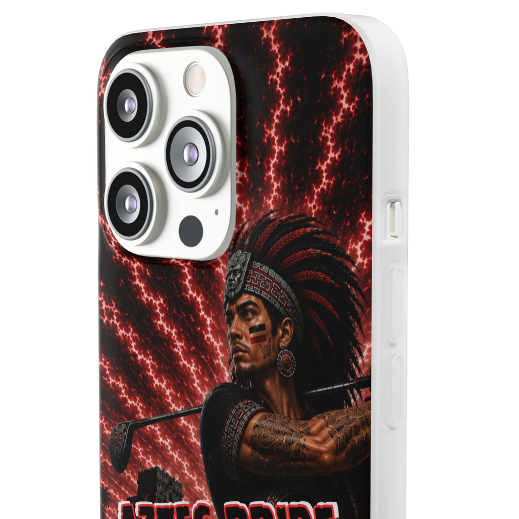 Aztec Golf Male Warrior – Flexi Phone Case (iPhone & Samsung • Clear TPU • Made & Shipped in the USA • 🚚 FREE USA Shipping • Personalized Option)