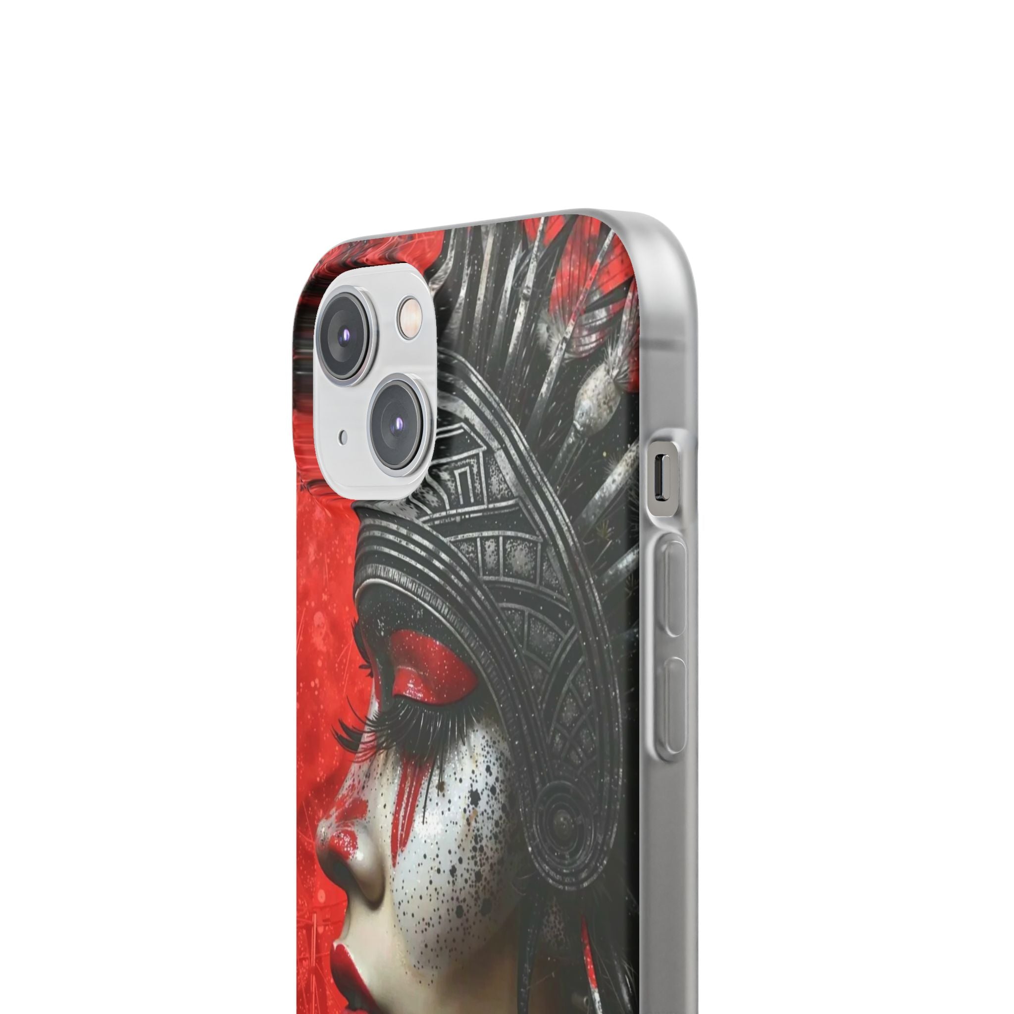 Aztec Fearless Goddess – Flexi Phone Case (iPhone & Samsung • Clear TPU • Made in USA • Personalized Option)