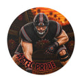 Aztec Football O-Line Warrior Round Vinyl Sticker 2”–6” | Made & Shipped in the USA • 🚚 FREE USA Shipping • Personalized Option
