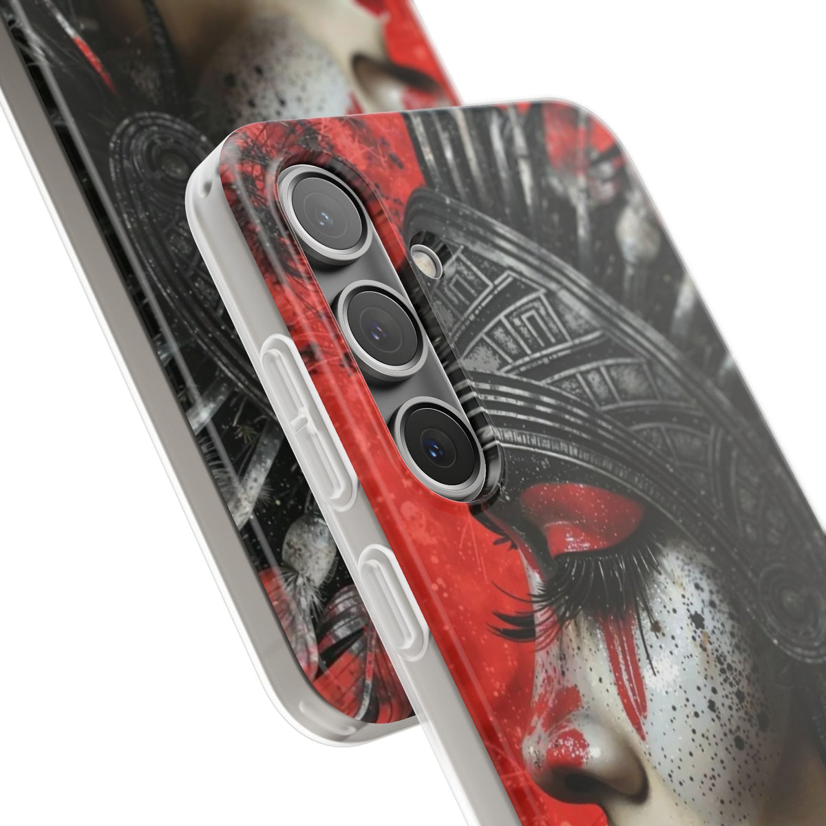 Aztec Fearless Goddess – Flexi Phone Case (iPhone & Samsung • Clear TPU • Made in USA • Personalized Option)