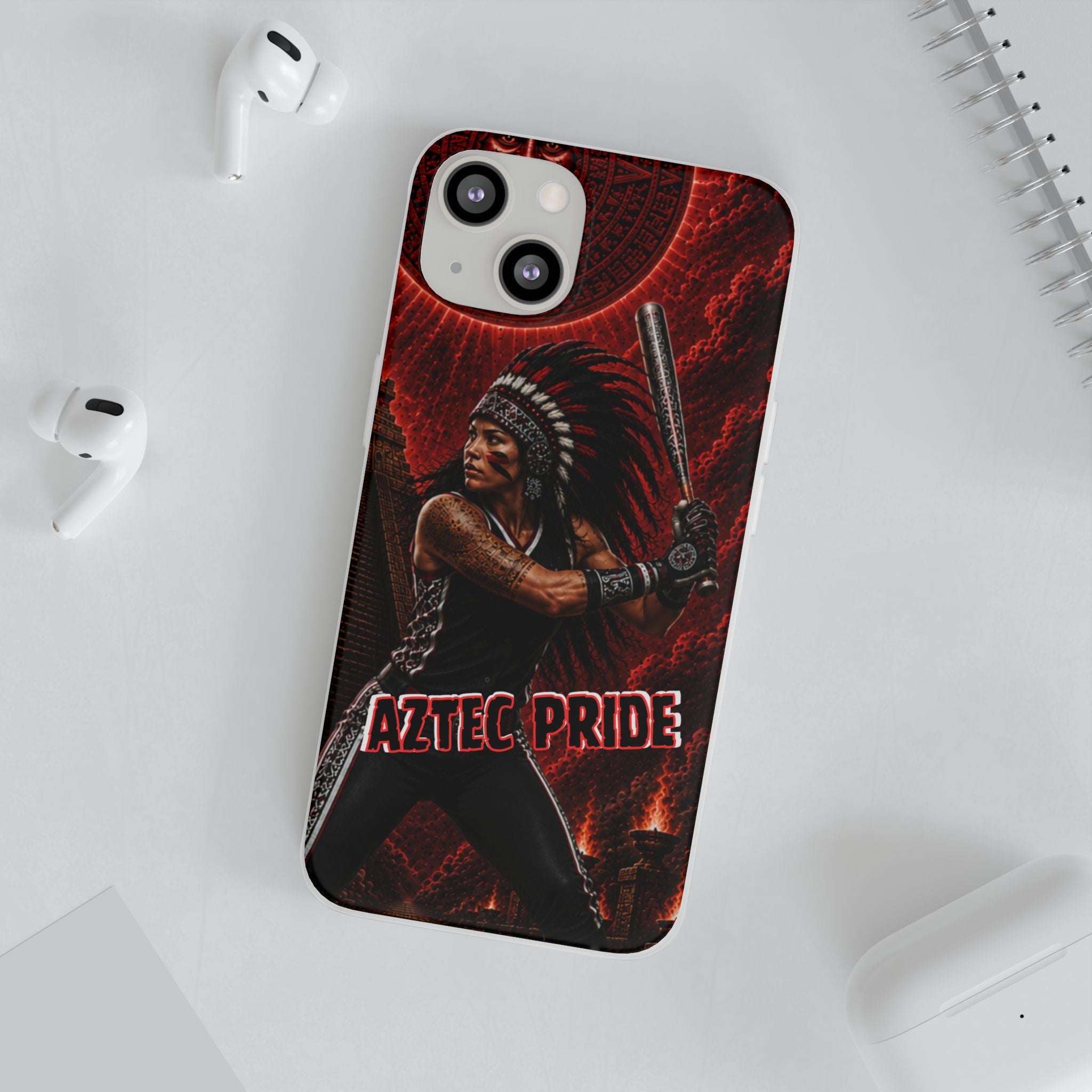 Aztec Softball Warrior – Flexi Phone Case (iPhone & Samsung • Clear TPU • Made in USA • Personalized Option)