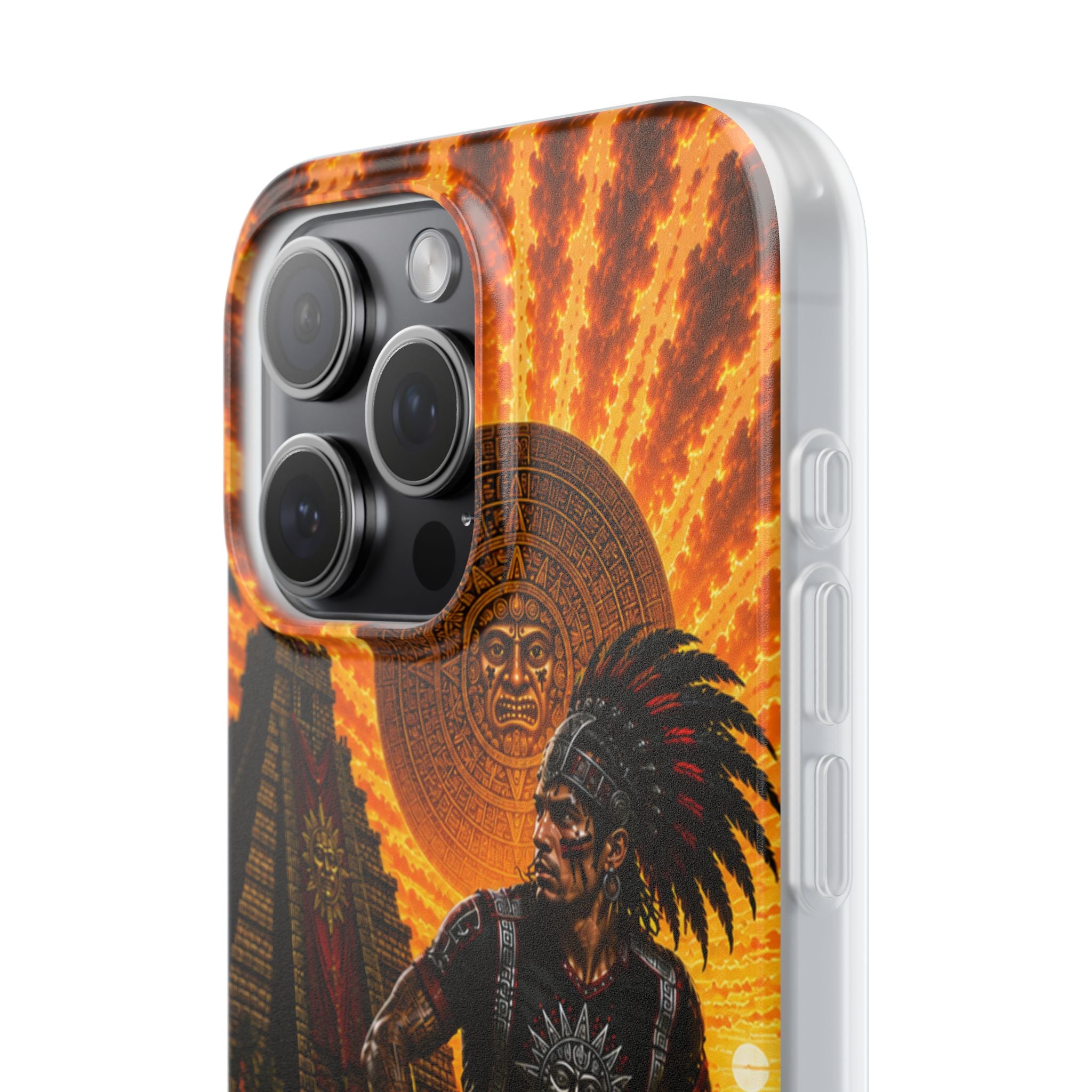 Aztec Soccer Male Warrior – Flexi Phone Case (iPhone & Samsung • Clear TPU • Made & Shipped in the USA • 🚚 FREE USA Shipping • Personalized Option)