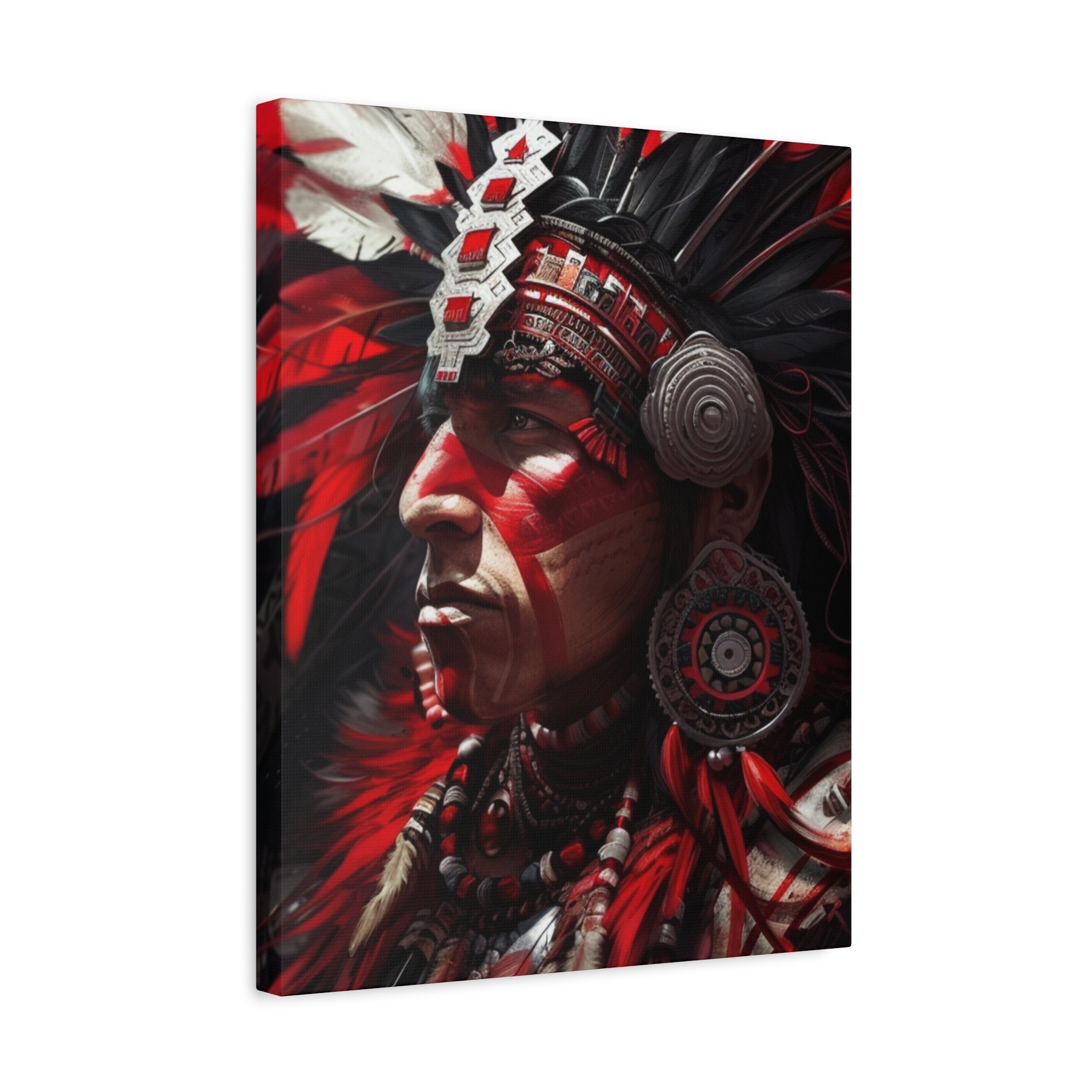 Aztec Loyal Warrior – Bold Aztec Wall Art Canvas