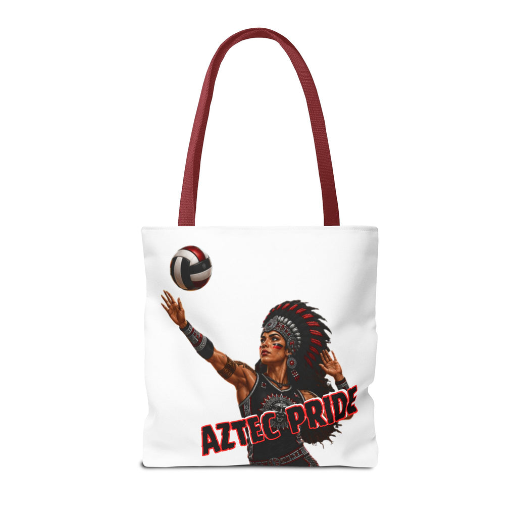 Aztec Volleyball Warrior Tote Bag | Aztec-Inspired AI Art • Made & Shipped in the USA • 🚚 FREE USA Shipping • FREE Personalization