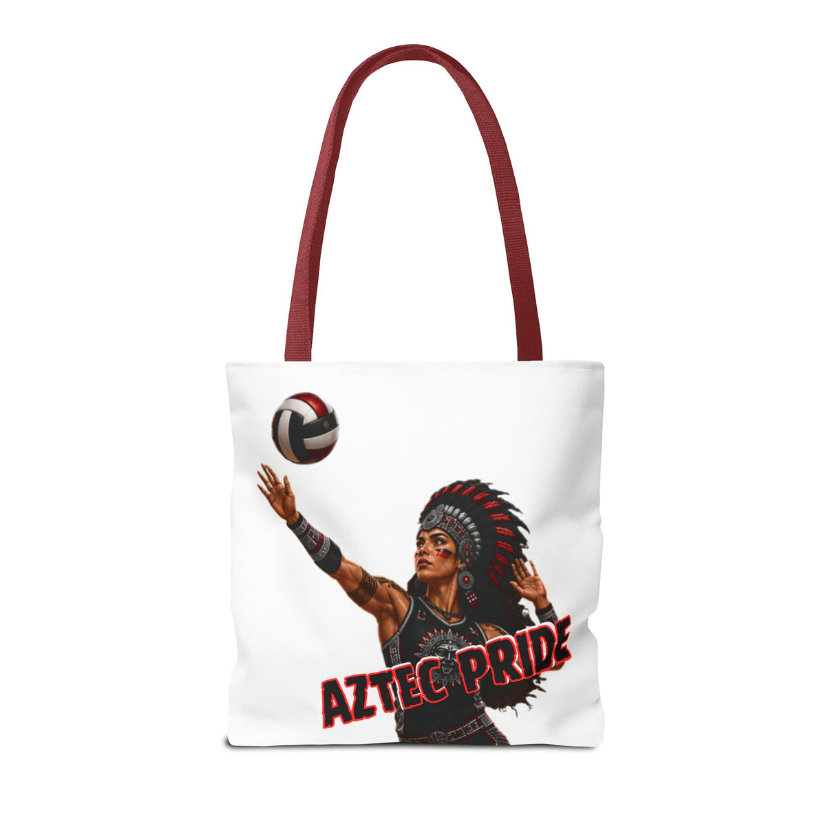 Aztec Volleyball Warrior Tote Bag | Aztec-Inspired AI Art • Made & Shipped in the USA • 🚚 FREE USA Shipping • FREE Personalization