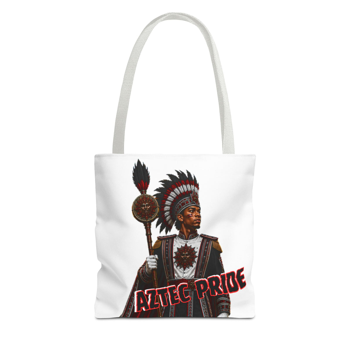 Aztec Band Warrior Tote Bag | Aztec-Inspired AI Art • Made & Shipped in the USA • 🚚 FREE USA Shipping • FREE Personalization