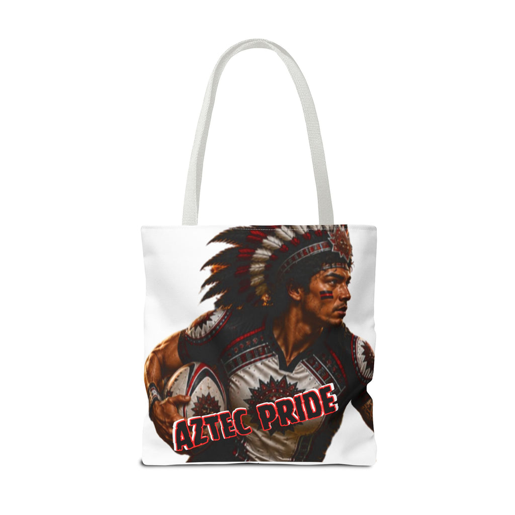 Aztec Rugby Male Warrior Tote Bag | Aztec-Inspired AI Art • Made & Shipped in the USA • 🚚 FREE USA Shipping • FREE Personalization