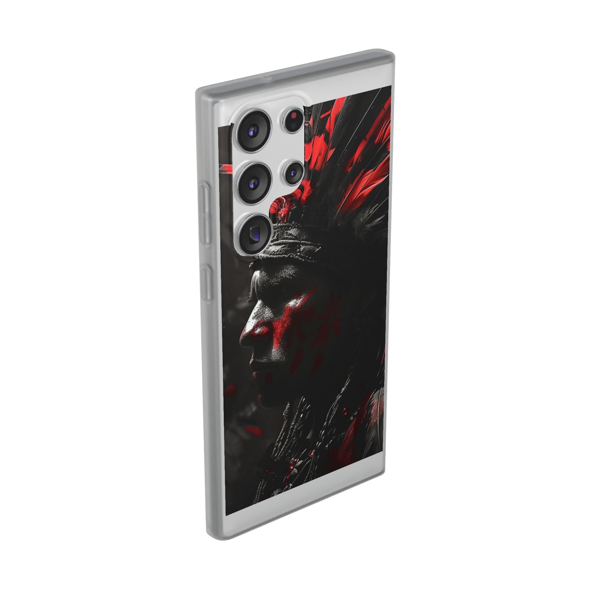 Aztec Jaguar Warrior – Flexi Phone Case (iPhone & Samsung • Clear TPU • Made in USA • Personalized Option)