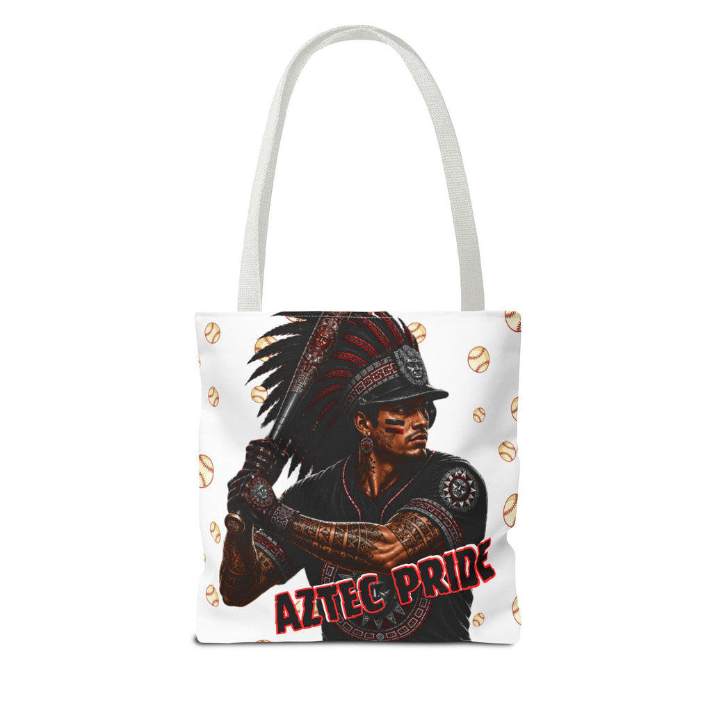 Aztec Baseball Warrior Tote Bag | Aztec-Inspired AI Art • Made & Shipped in the USA • 🚚 FREE USA Shipping • FREE Personalization