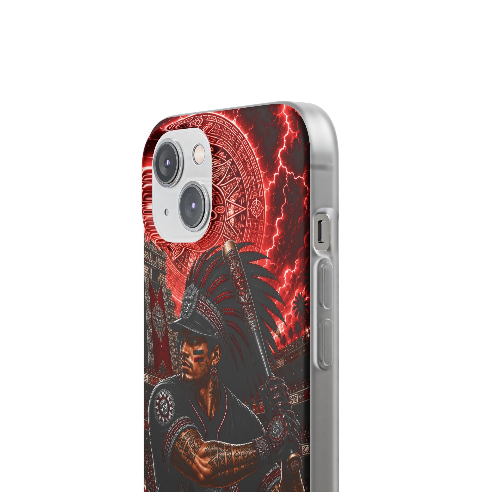 Aztec Baseball Warrior – Flexi Phone Case (iPhone & Samsung • Clear TPU • Made & Shipped in the USA • 🚚 FREE USA Shipping • Personalized Option)