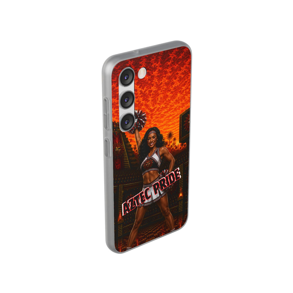 Aztec Cheerleader Warrior – Flexi Phone Case (iPhone & Samsung • Clear TPU • Made & Shipped in the USA • 🚚 FREE USA Shipping • Personalized Option)