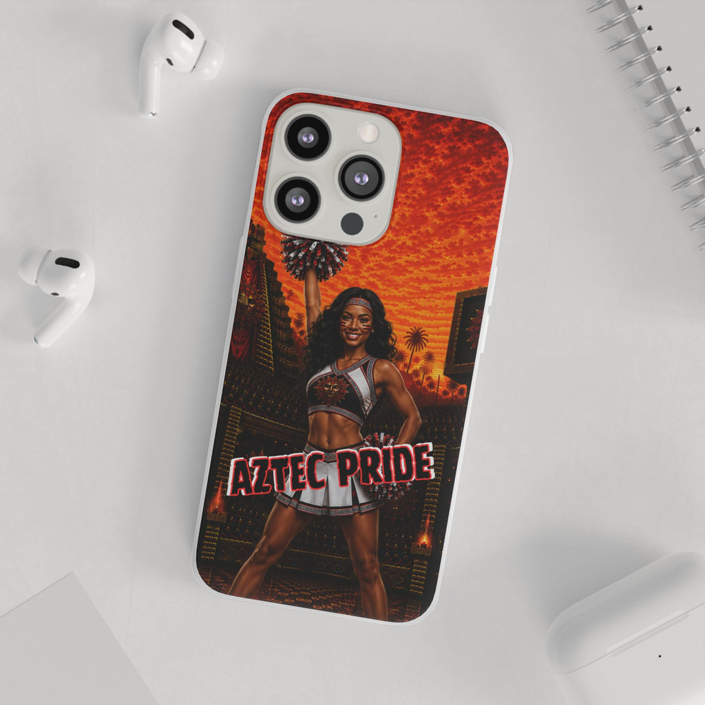 Aztec Cheerleader Warrior – Flexi Phone Case (iPhone & Samsung • Clear TPU • Made & Shipped in the USA • 🚚 FREE USA Shipping • Personalized Option)