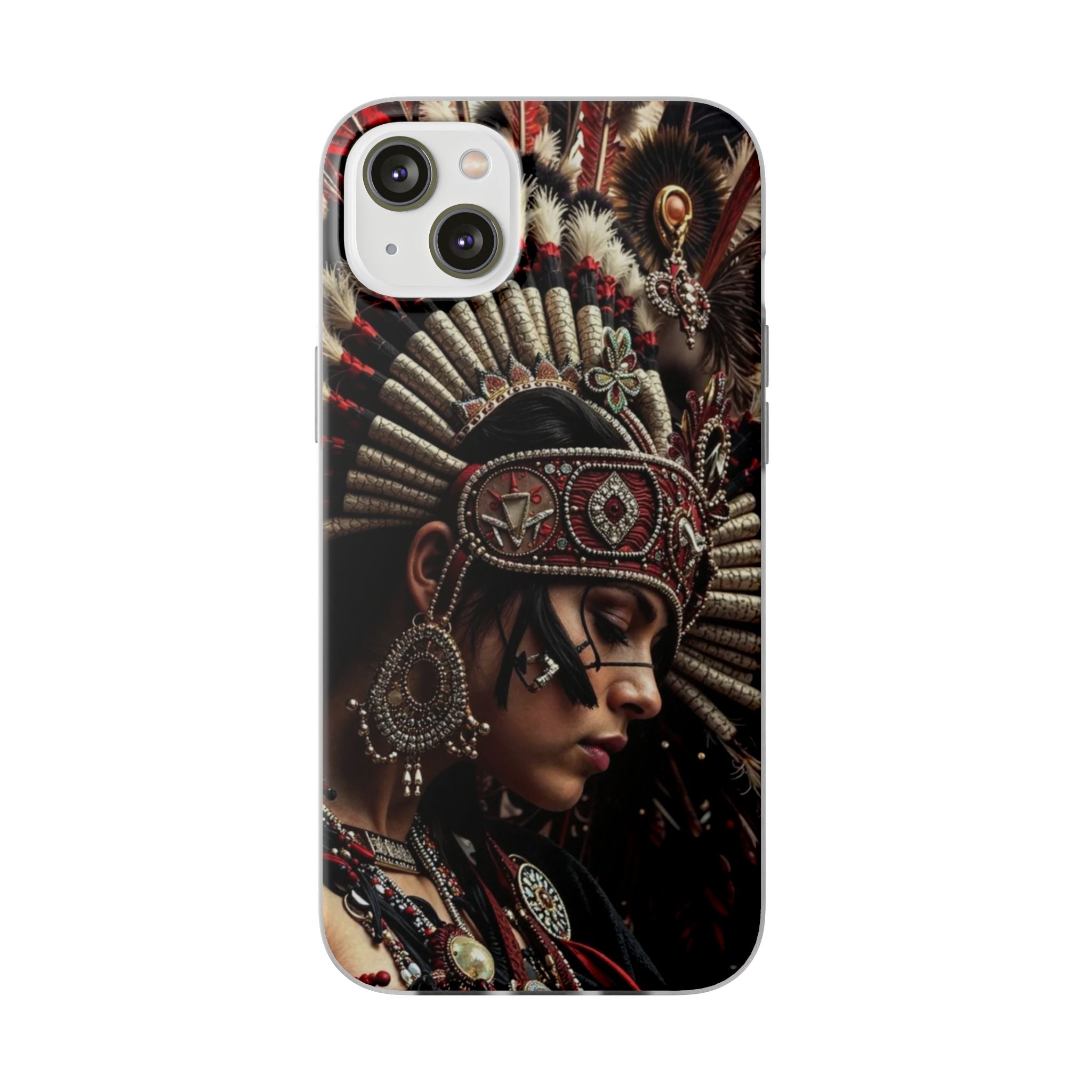 Aztec Goddess Spirit – Flexi Phone Case (iPhone & Samsung • Clear TPU • Made in USA • Personalized Option)
