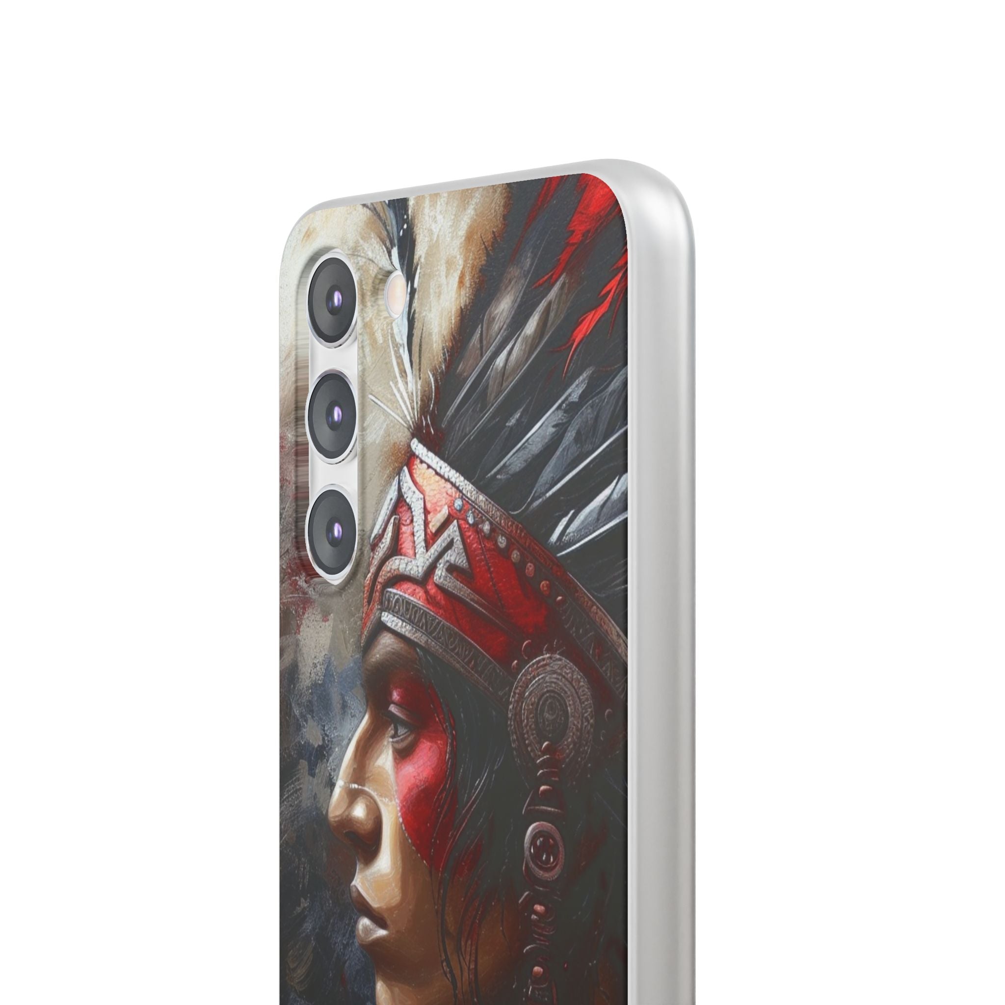 Aztec Silent Warrior – Flexi Phone Case (iPhone & Samsung • Clear TPU • Made in USA • Personalized Option)