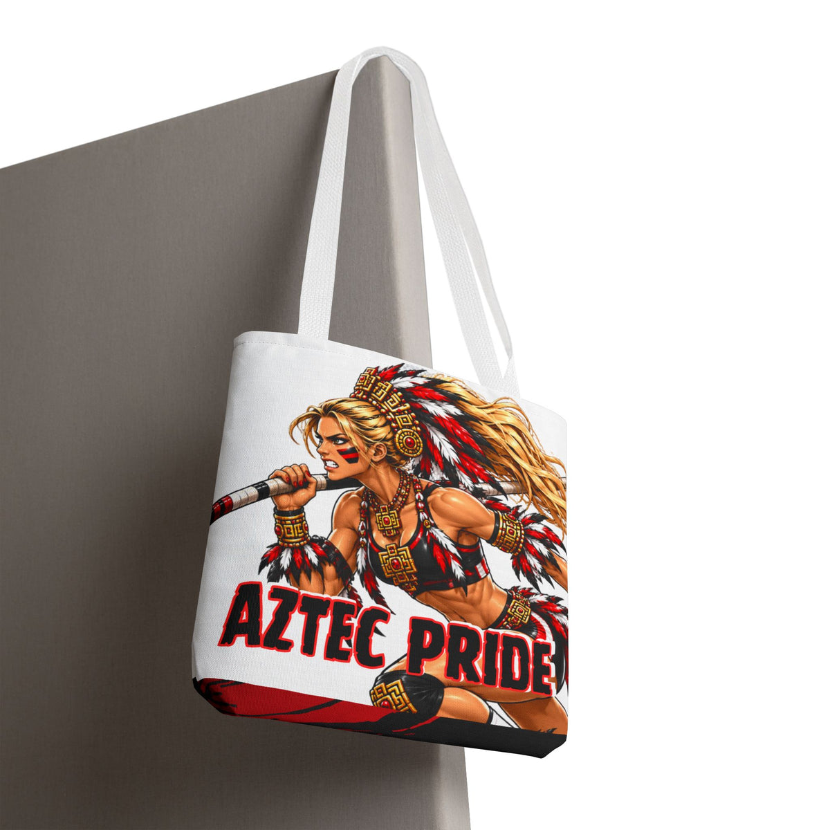 Aztec Pole Vault Savage Warrior Tote Bag