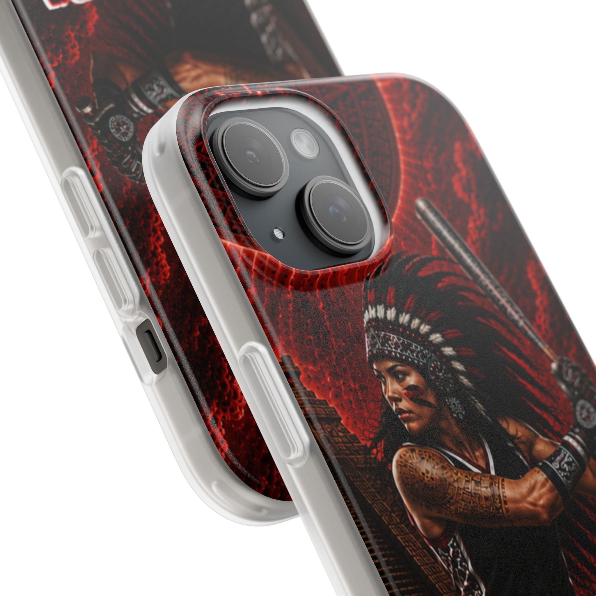 Aztec Softball Warrior – Flexi Phone Case (iPhone & Samsung • Clear TPU • Made in USA • Personalized Option)