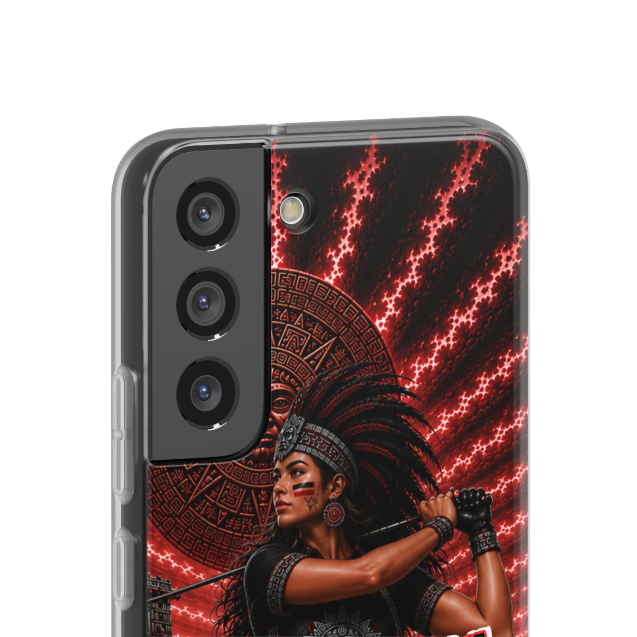 Aztec Golf Female Warrior – Flexi Phone Case (iPhone & Samsung • Clear TPU • Made & Shipped in the USA • 🚚 FREE USA Shipping • Personalized Option)
