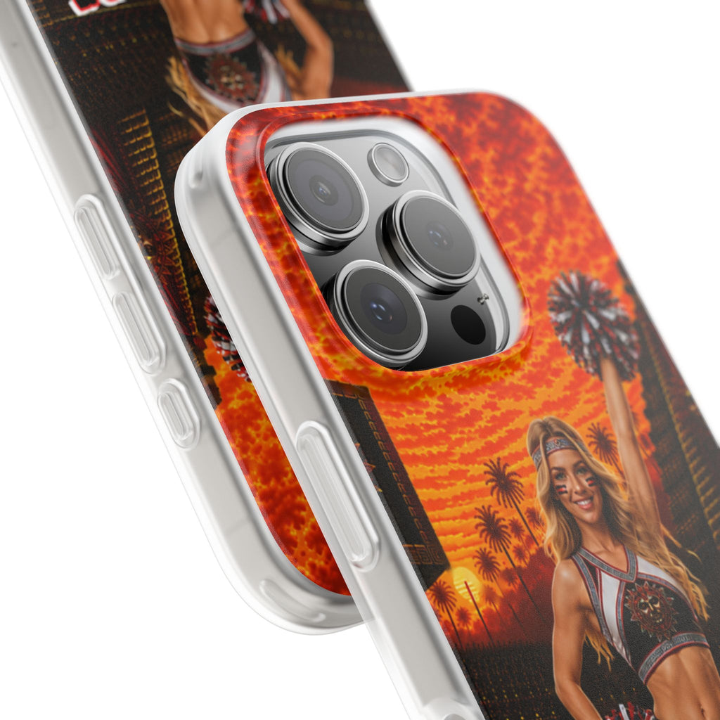 Aztec Cheerleader Warrior – Flexi Phone Case (iPhone & Samsung • Clear TPU • Made & Shipped in the USA • 🚚 FREE USA Shipping • Personalized Option)