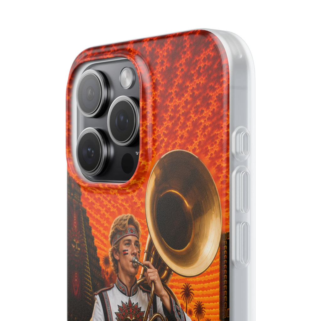 Aztec Band Warrior – Flexi Phone Case (iPhone & Samsung • Clear TPU • Made & Shipped in the USA • 🚚 FREE USA Shipping • Personalized Option)