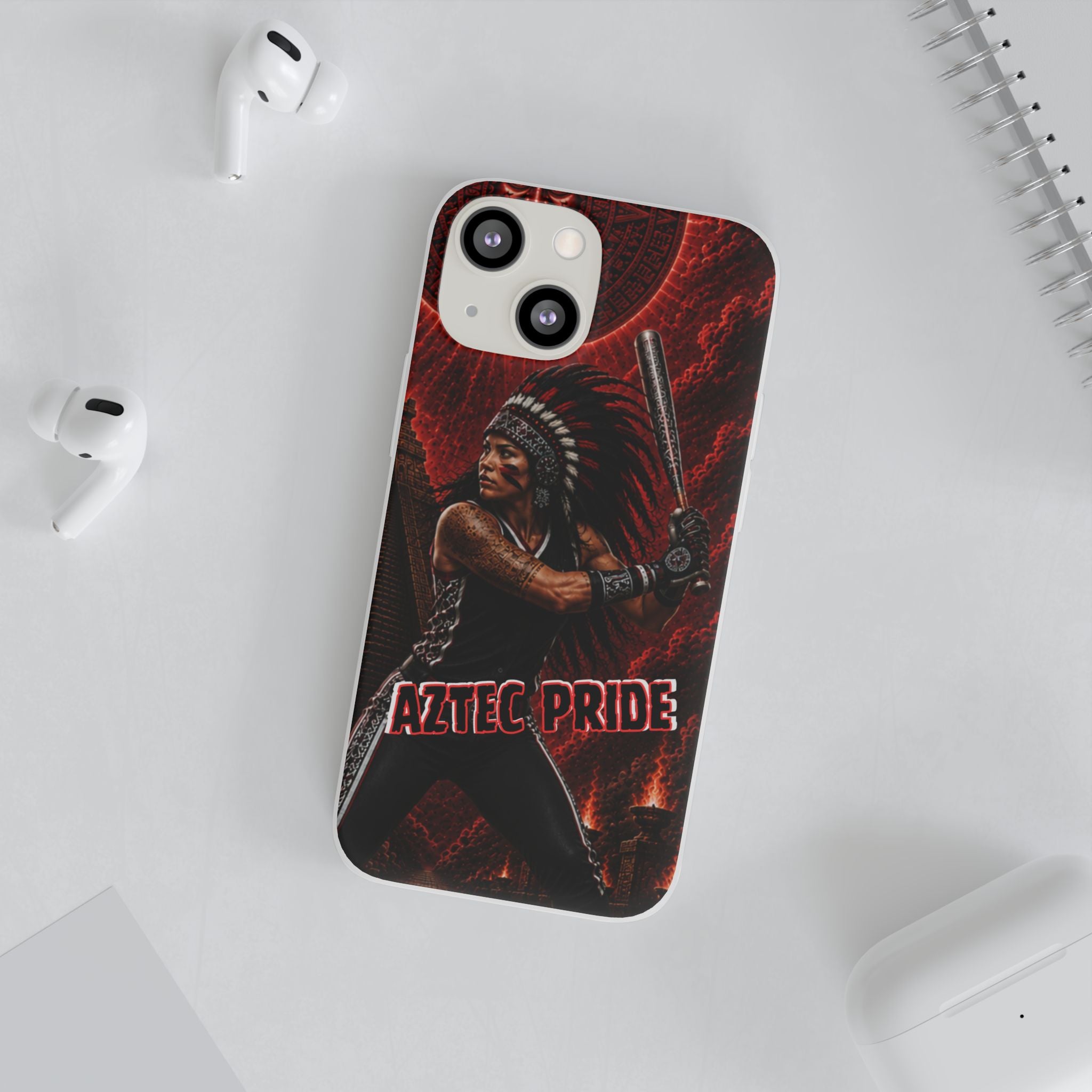 Aztec Softball Warrior – Flexi Phone Case (iPhone & Samsung • Clear TPU • Made in USA • Personalized Option)