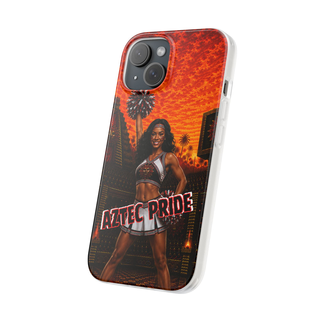Aztec Cheerleader Warrior – Flexi Phone Case (iPhone & Samsung • Clear TPU • Made & Shipped in the USA • 🚚 FREE USA Shipping • Personalized Option)