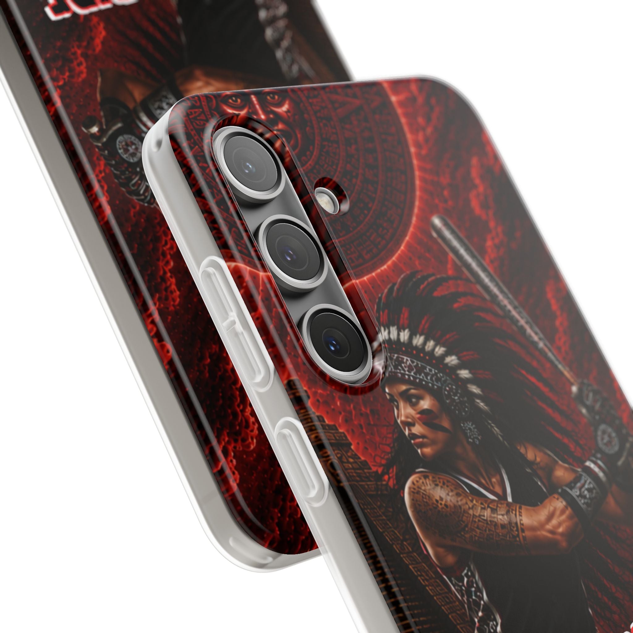 Aztec Softball Warrior – Flexi Phone Case (iPhone & Samsung • Clear TPU • Made in USA • Personalized Option)