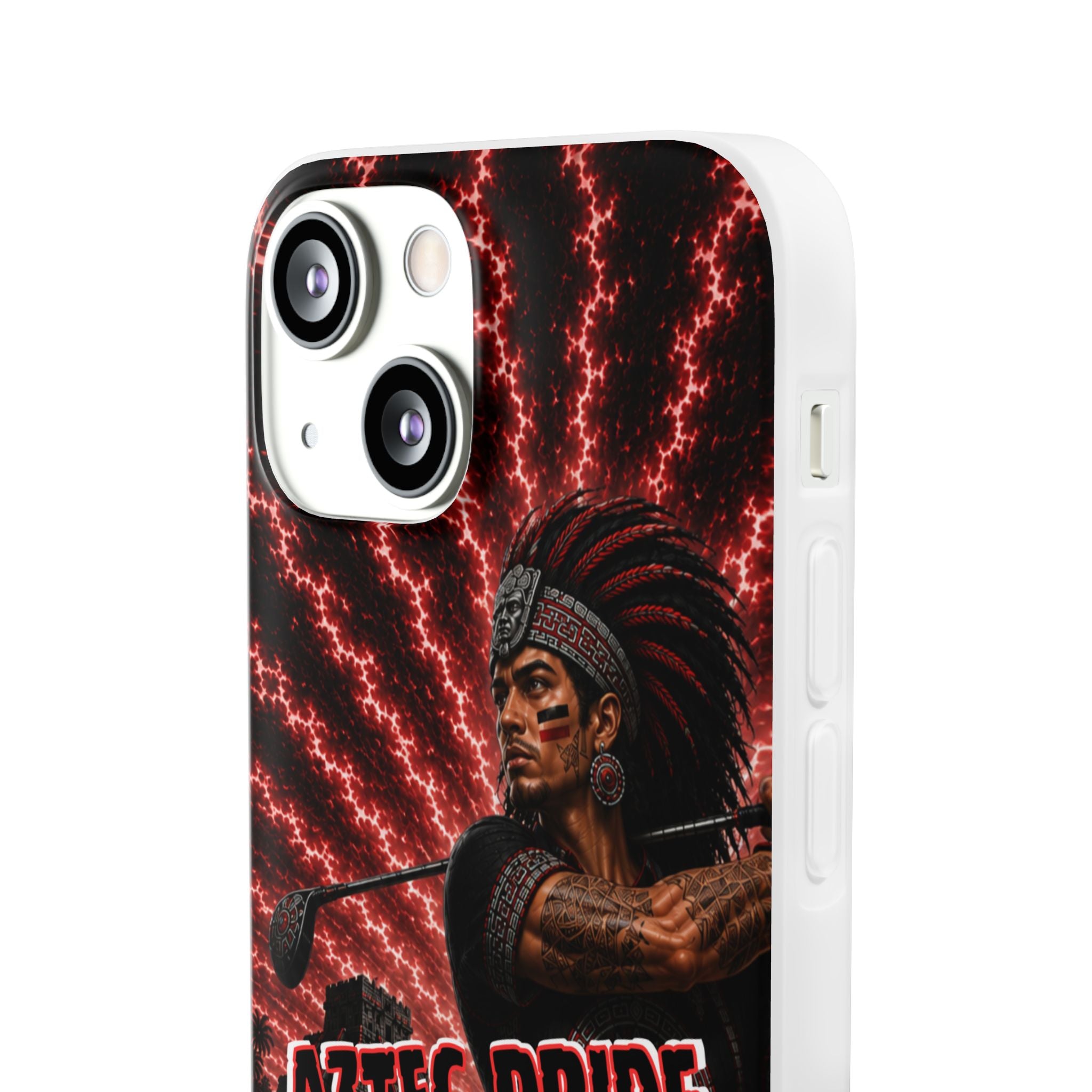 Aztec Golf Male Warrior – Flexi Phone Case (iPhone & Samsung • Clear TPU • Made & Shipped in the USA • 🚚 FREE USA Shipping • Personalized Option)