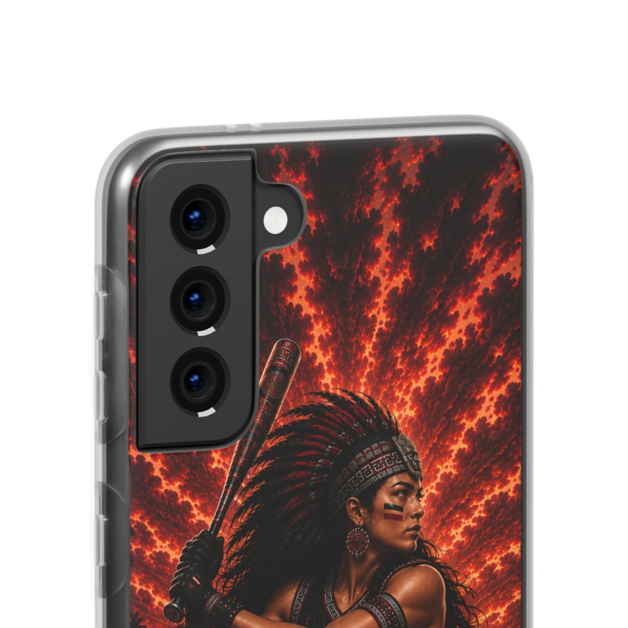 Aztec Softball Warrior – Flexi Phone Case (iPhone & Samsung • Clear TPU • Made & Shipped in the USA • 🚚 FREE USA Shipping • Personalized Option)