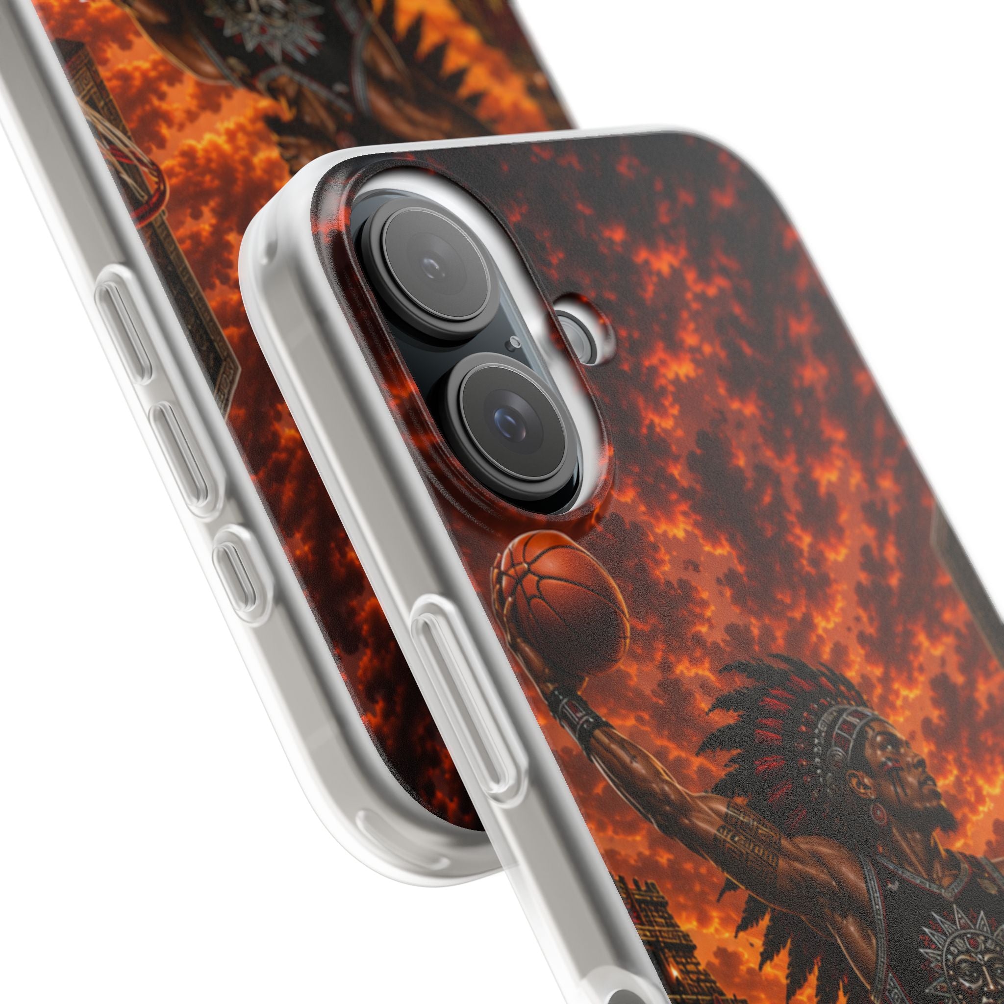 Aztec Basketball Male Warrior – Flexi Phone Case (iPhone & Samsung • Clear TPU • Made & Shipped in the USA • 🚚 FREE USA Shipping • Personalized Option)