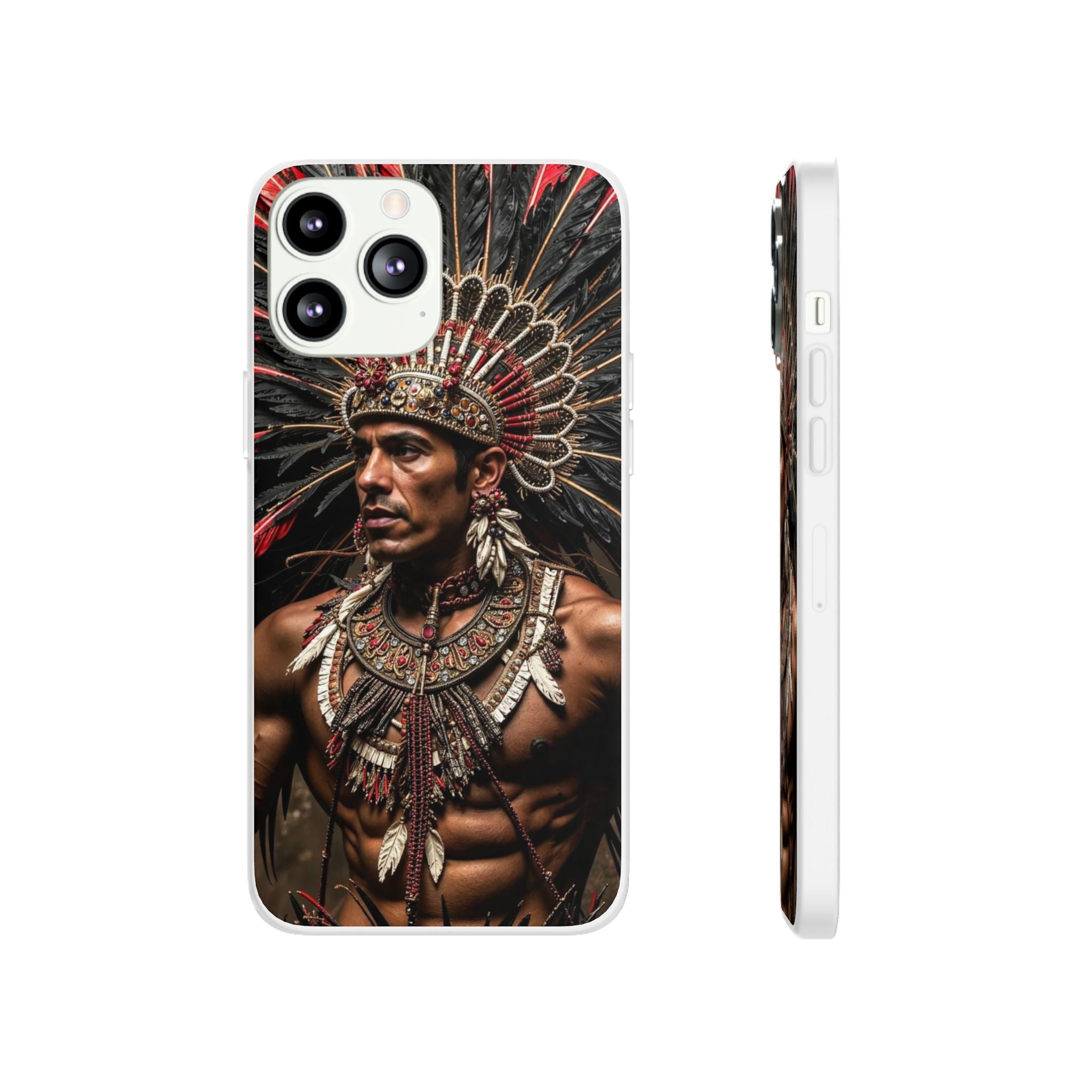 Aztec Sun Guardian – Flexi Phone Case (iPhone & Samsung • Clear TPU • Made in USA • Personalized Option)