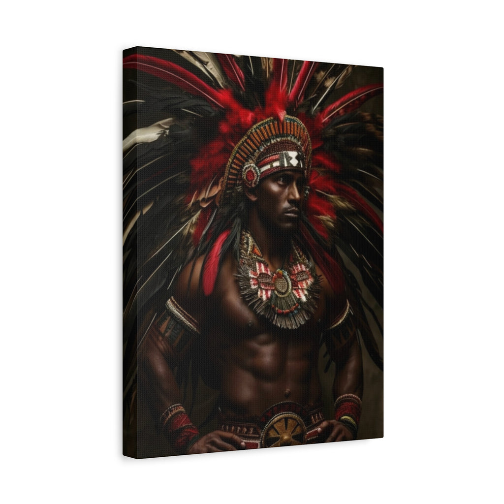 Aztec Panther Warrior – Bold Aztec Wall Art Canvas