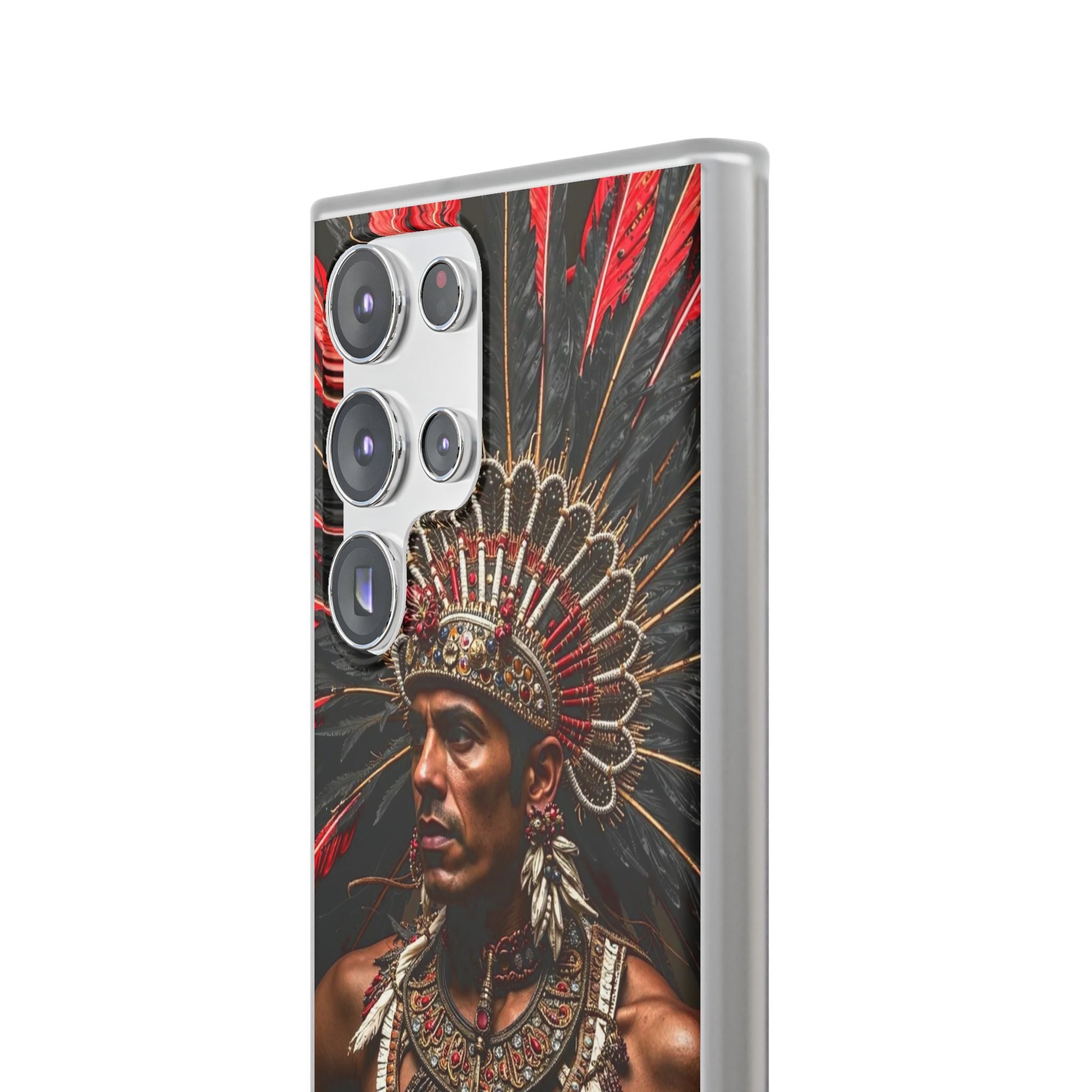 Aztec Sun Guardian – Flexi Phone Case (iPhone & Samsung • Clear TPU • Made in USA • Personalized Option)