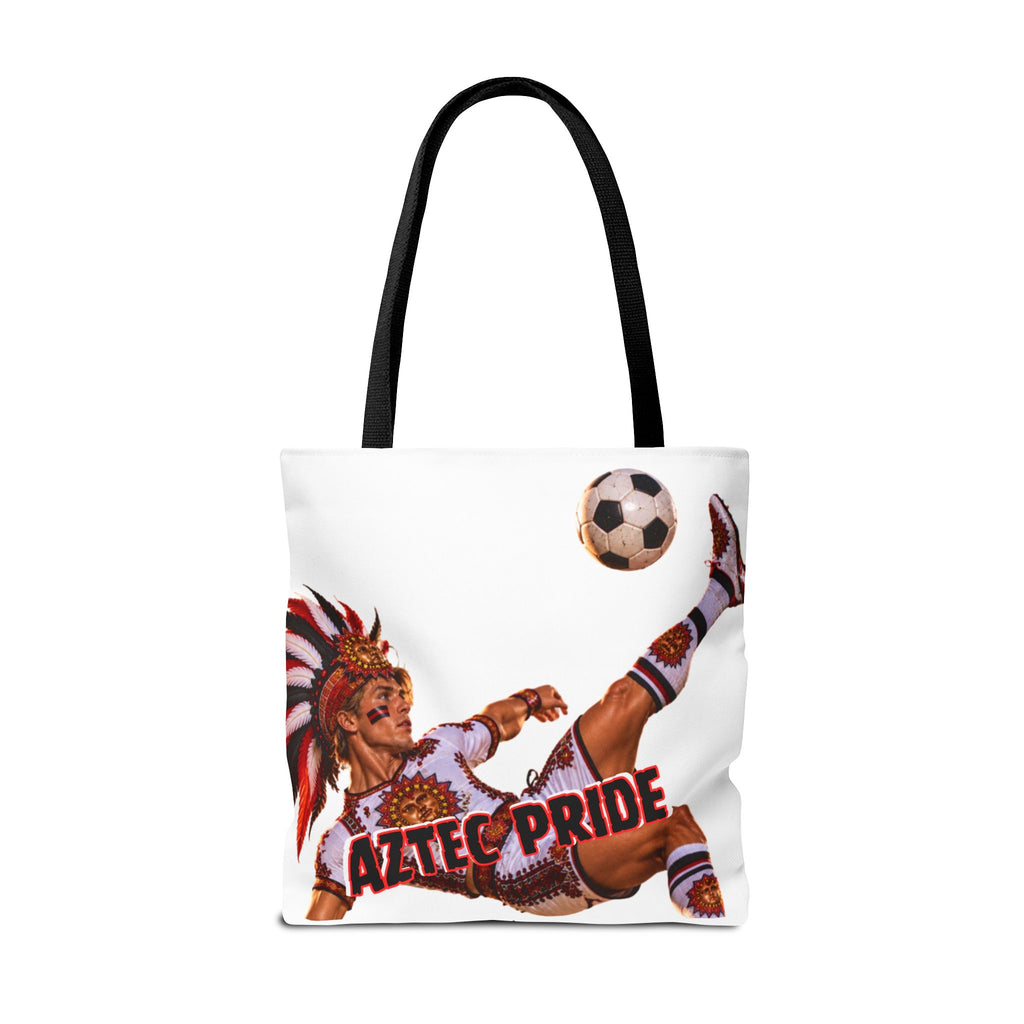 Aztec Soccer Warrior Tote Bag | Aztec-Inspired AI Art • Made & Shipped in the USA • 🚚 FREE USA Shipping • FREE Personalization