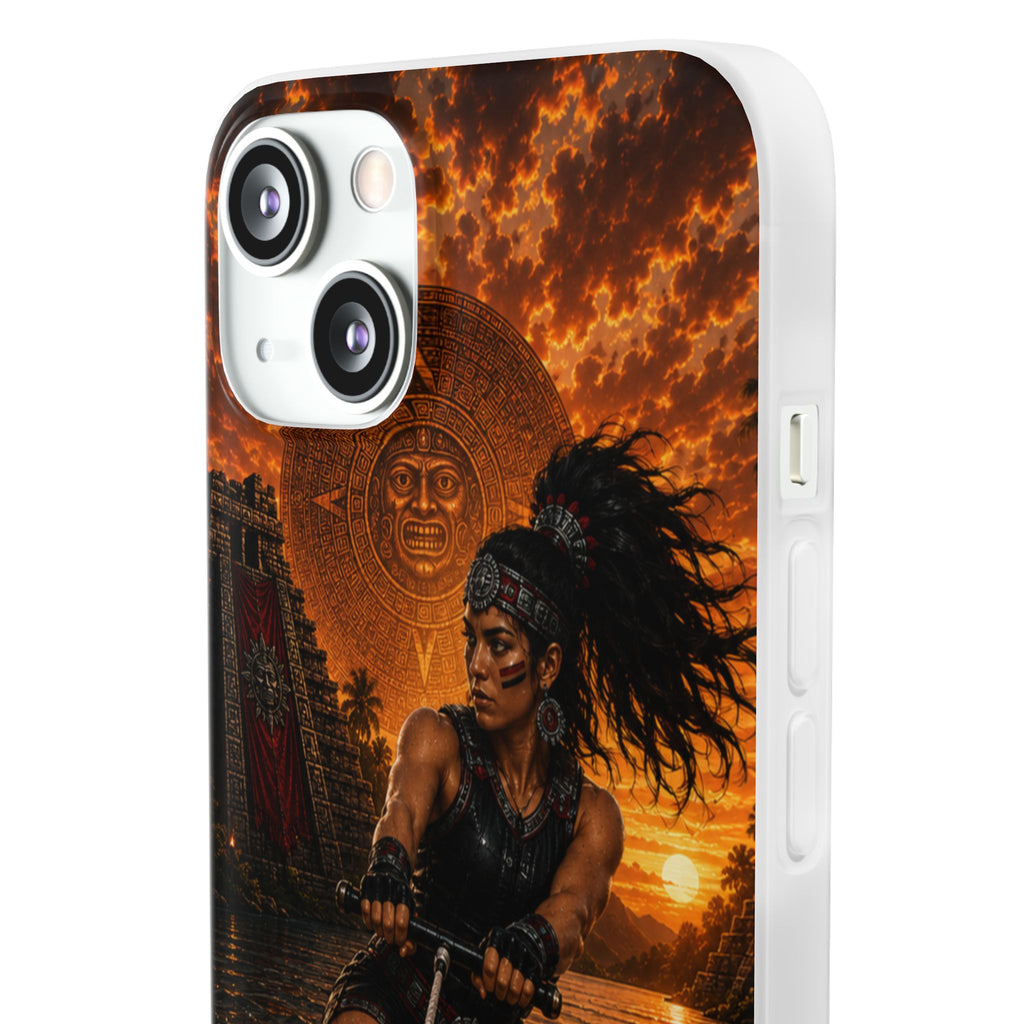 Aztec Wakeboard Female Warrior – Flexi Phone Case (iPhone & Samsung • Clear TPU • Made & Shipped in the USA • 🚚 FREE USA Shipping • Personalized Option)