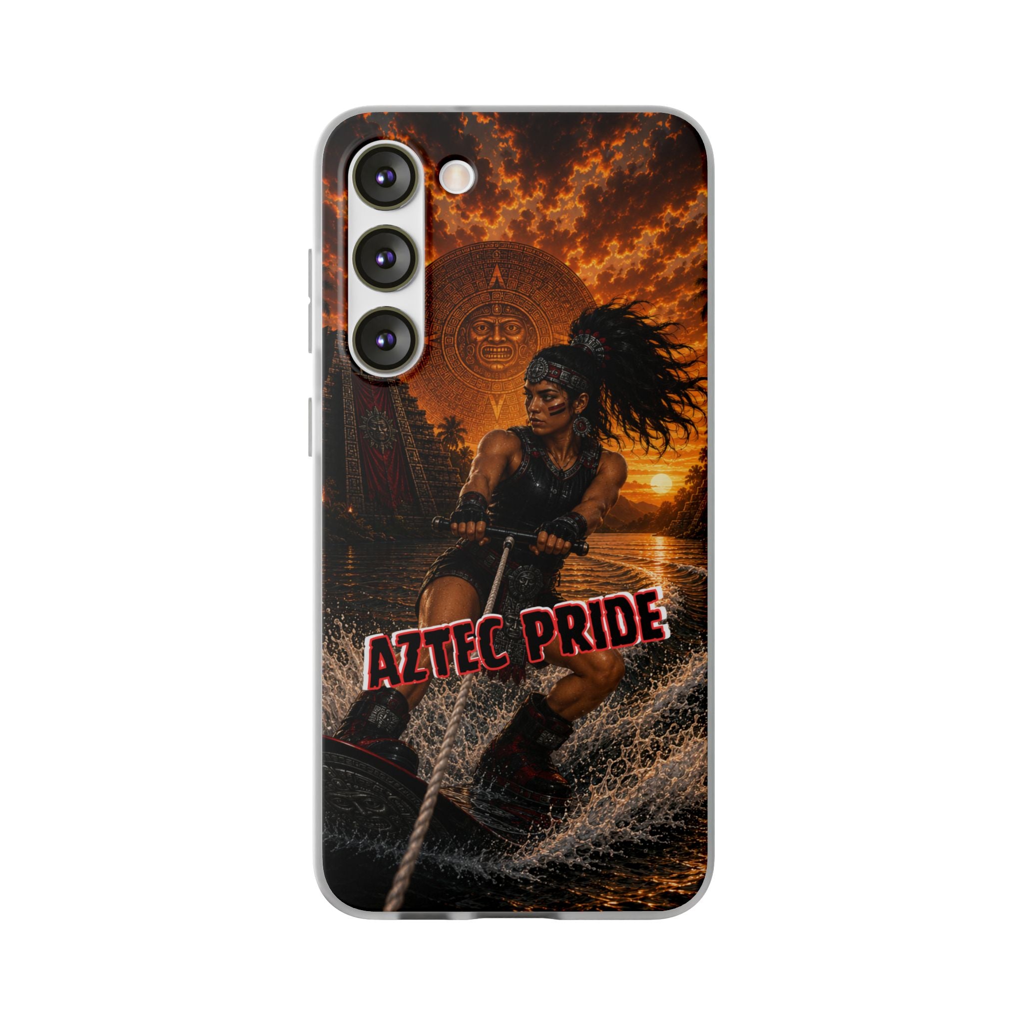 Aztec Wakeboard Female Warrior – Flexi Phone Case (iPhone & Samsung • Clear TPU • Made & Shipped in the USA • 🚚 FREE USA Shipping • Personalized Option)
