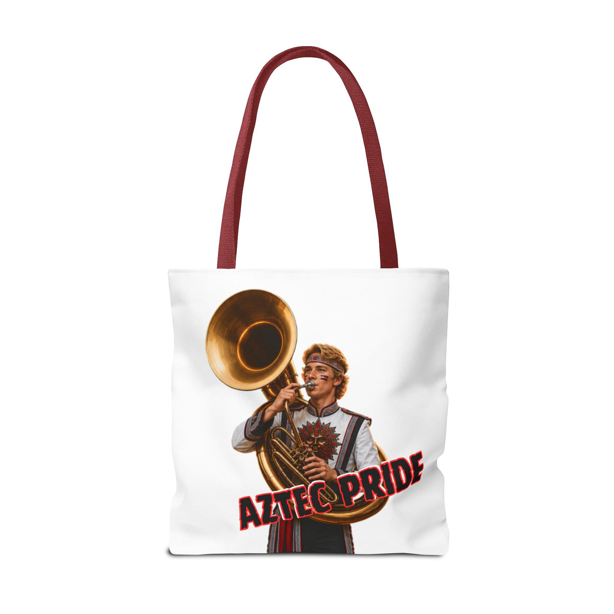 Aztec Band Warrior Tote Bag | Aztec-Inspired AI Art • Made & Shipped in the USA • 🚚 FREE USA Shipping • FREE Personalization