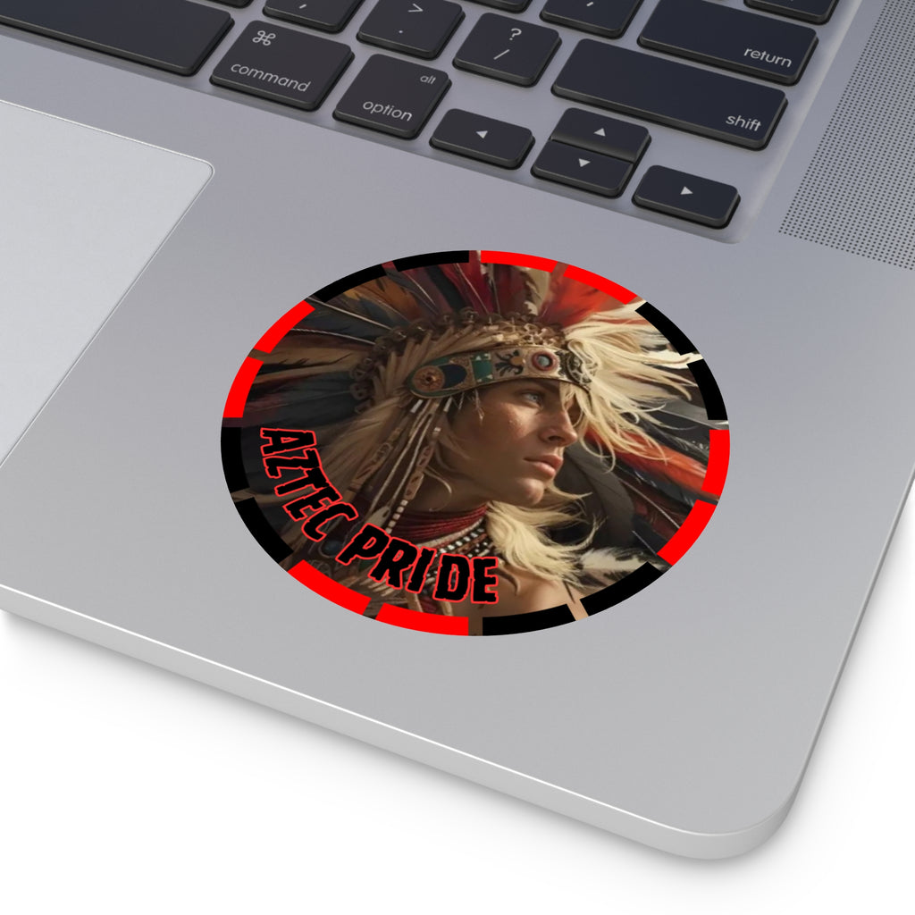 Aztec Sky Prince Round Vinyl Sticker – Waterproof Matte Decal (2”–6”)