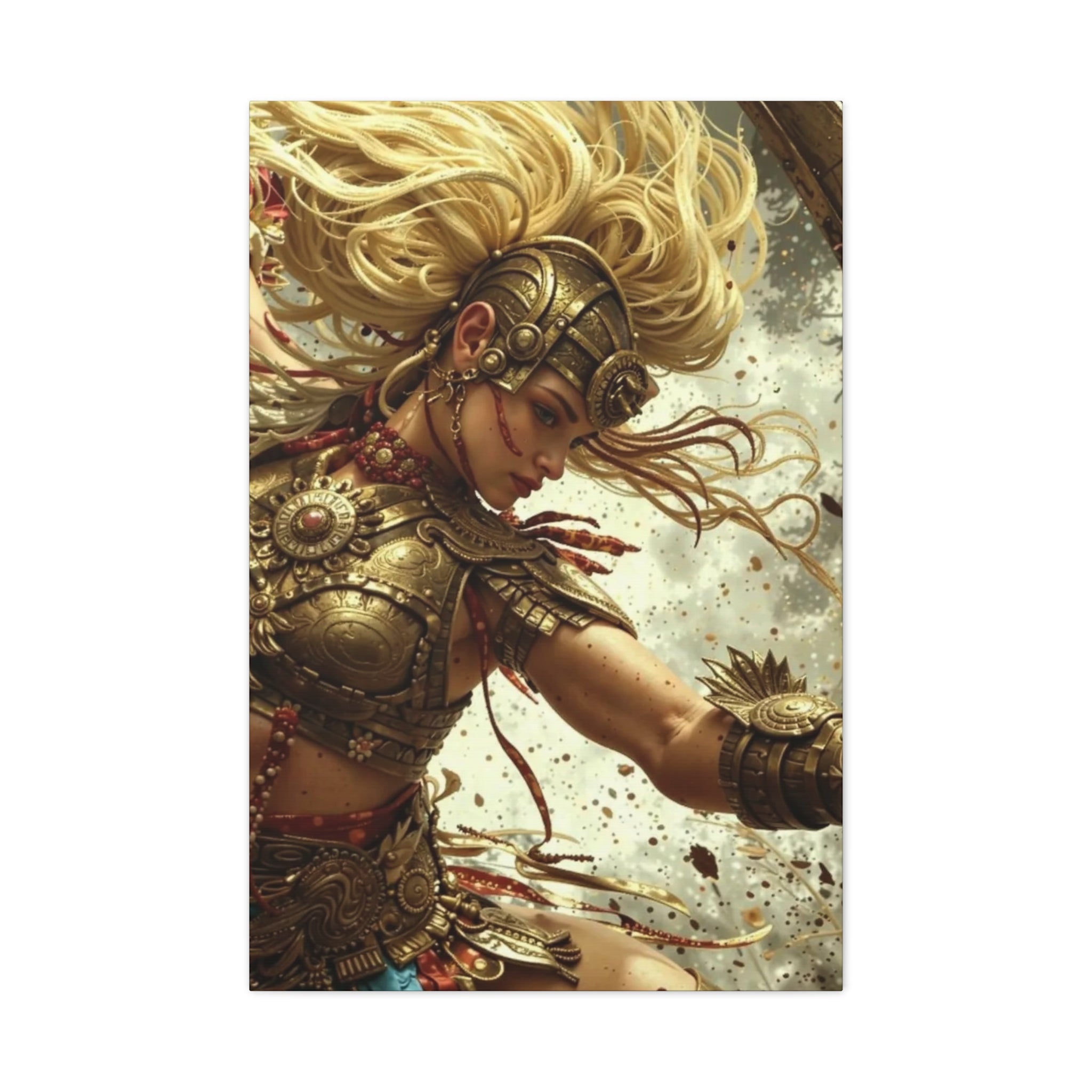 Aztec Iron Queen – Bold Aztec Wall Art Canvas